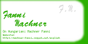 fanni machner business card